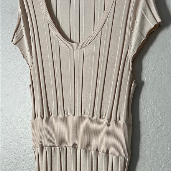 Like New! J. Crew Ribbed Scoopneck Knit Dress Cream in Size L - Picture 6 of 14